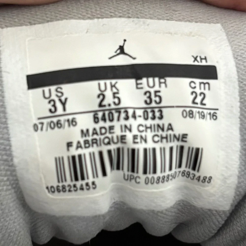 Air Jordan 1 Mid Wolf Grey‎ Aluminum Sneakers Shoes Size 3 Y